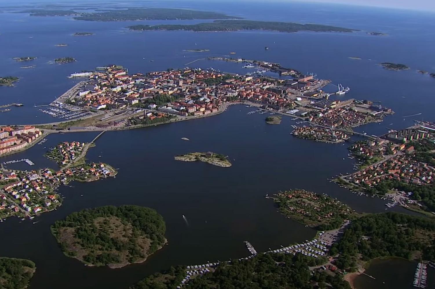 Flygbild över Karlskrona 