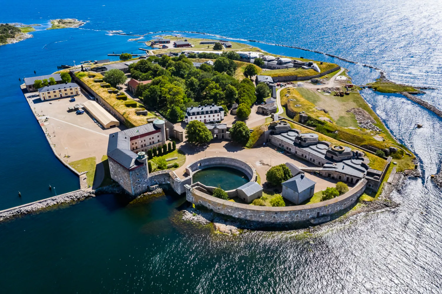 Flygbild över Kungsholms fort