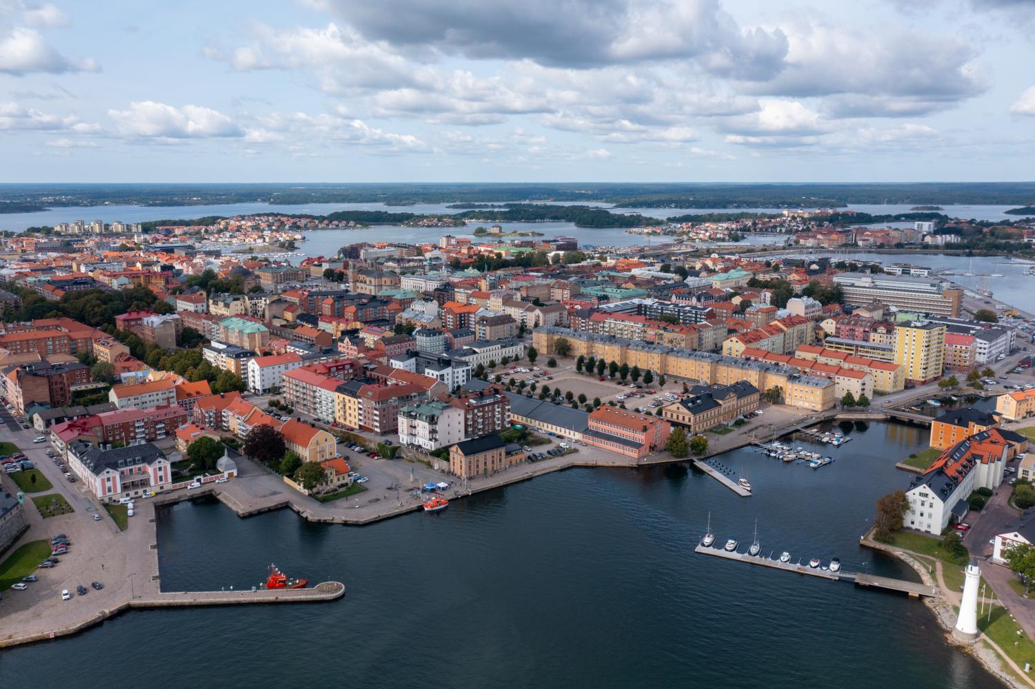 Flygbild över Karlskrona