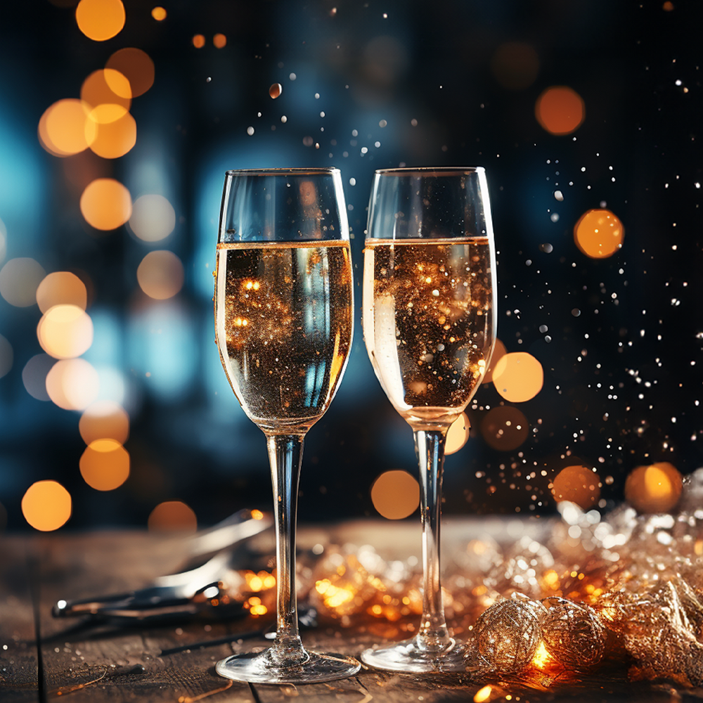Nyår - champagneglas 