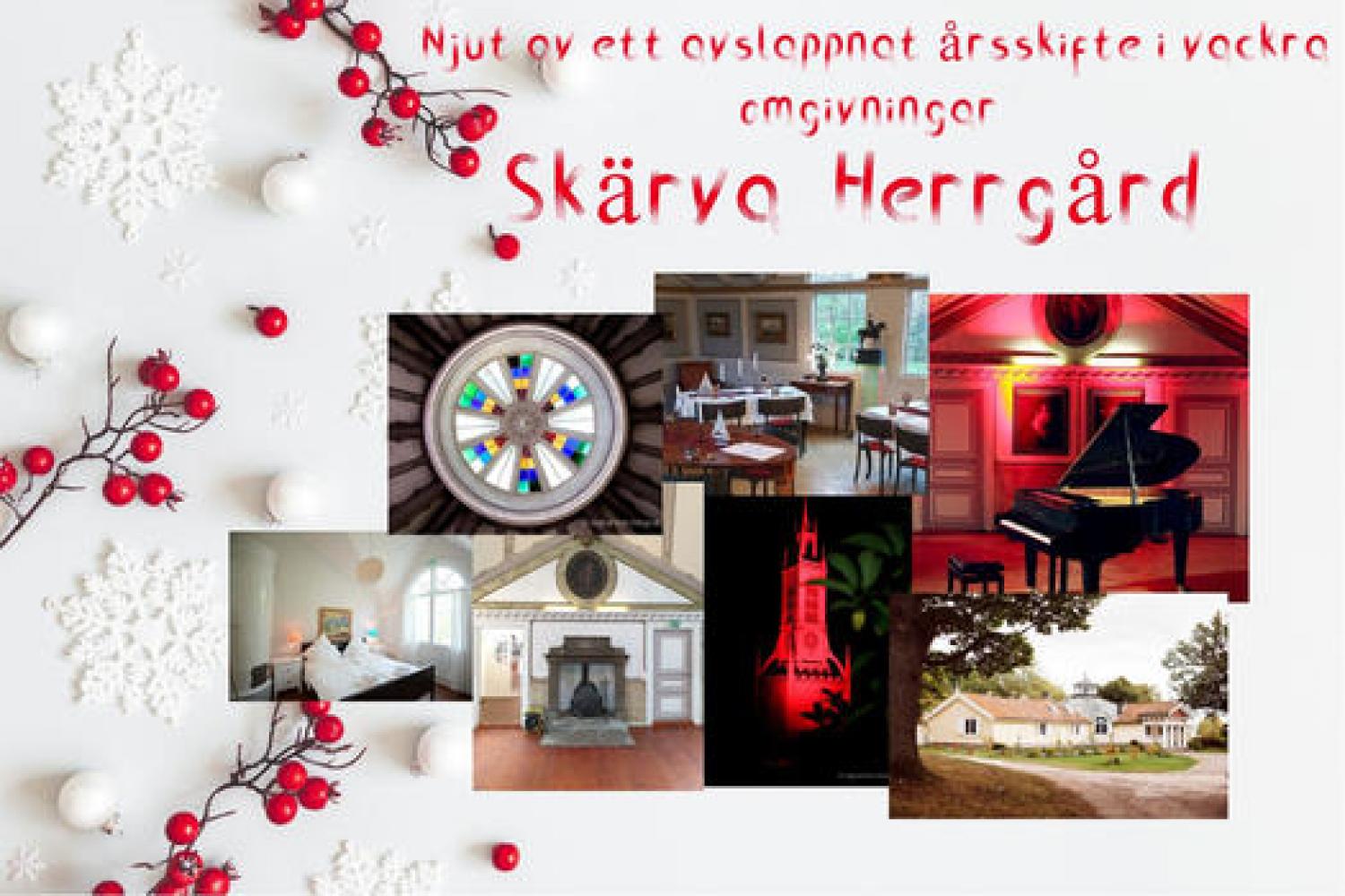 Collage med bilder från Skärva herrgård