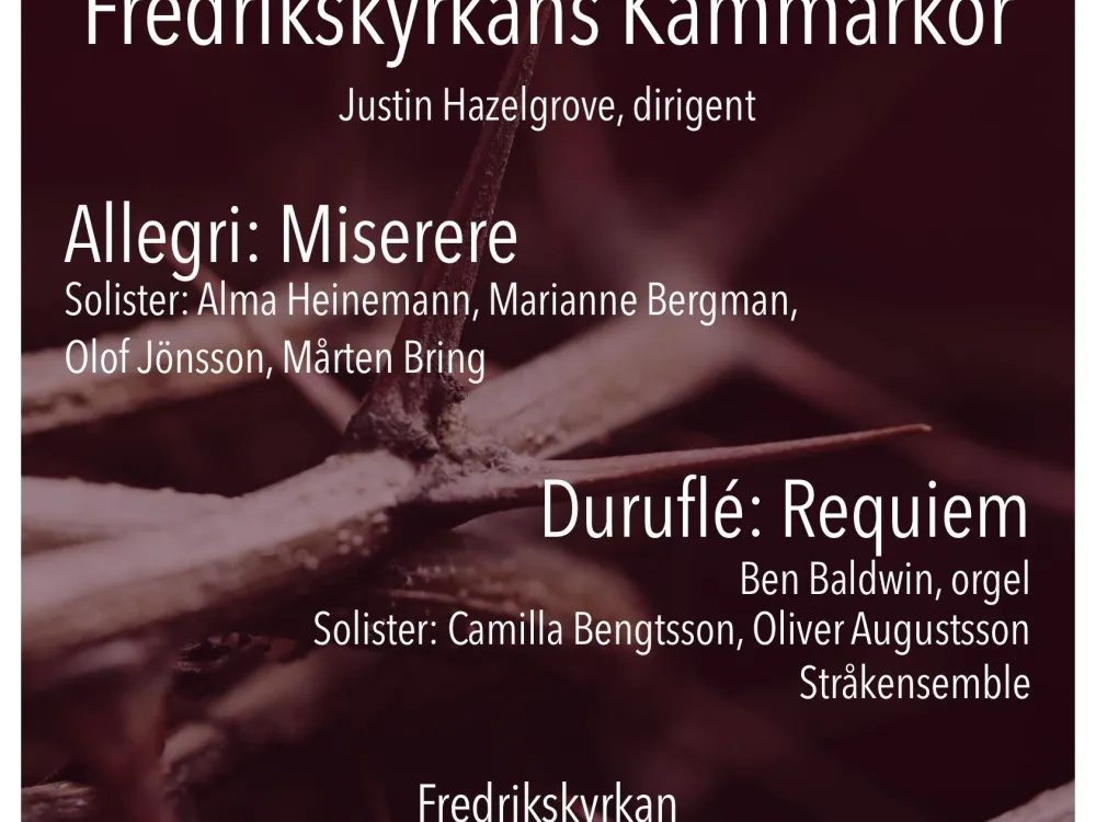 Passiontide concert with Fredrikskyrkans Kammarkör