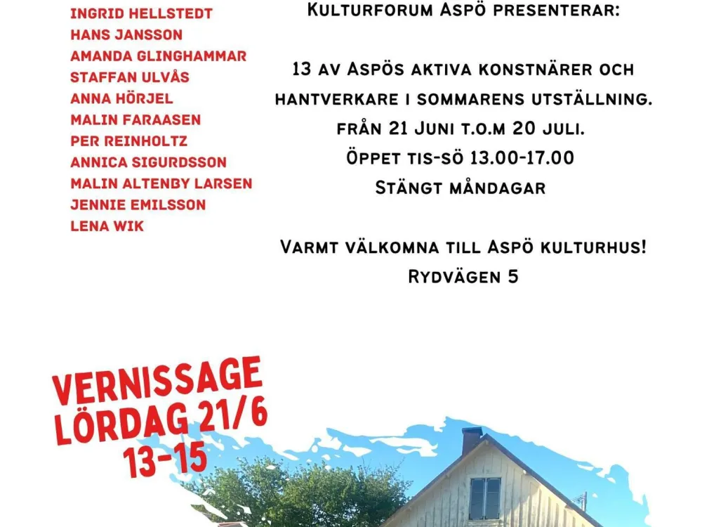 Sommarutställning - Vernissage på Aspö