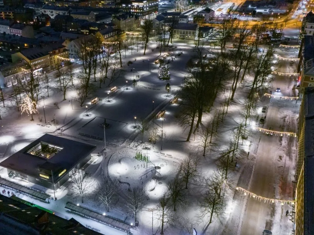 Christmas lights are lit in Karlskrona City
