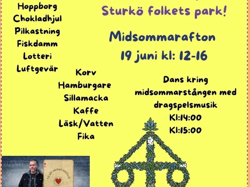 Midsommar i folkets park på Sturkö