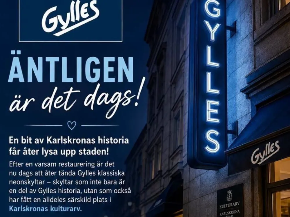 Invigningen av Gylles restaurerade neonskylt