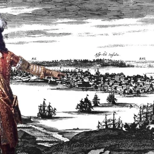 Karl XI vid planeringen av den nya örlogsstaden Karlskrona