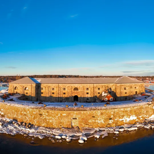 Drottningskärs kastell i snö